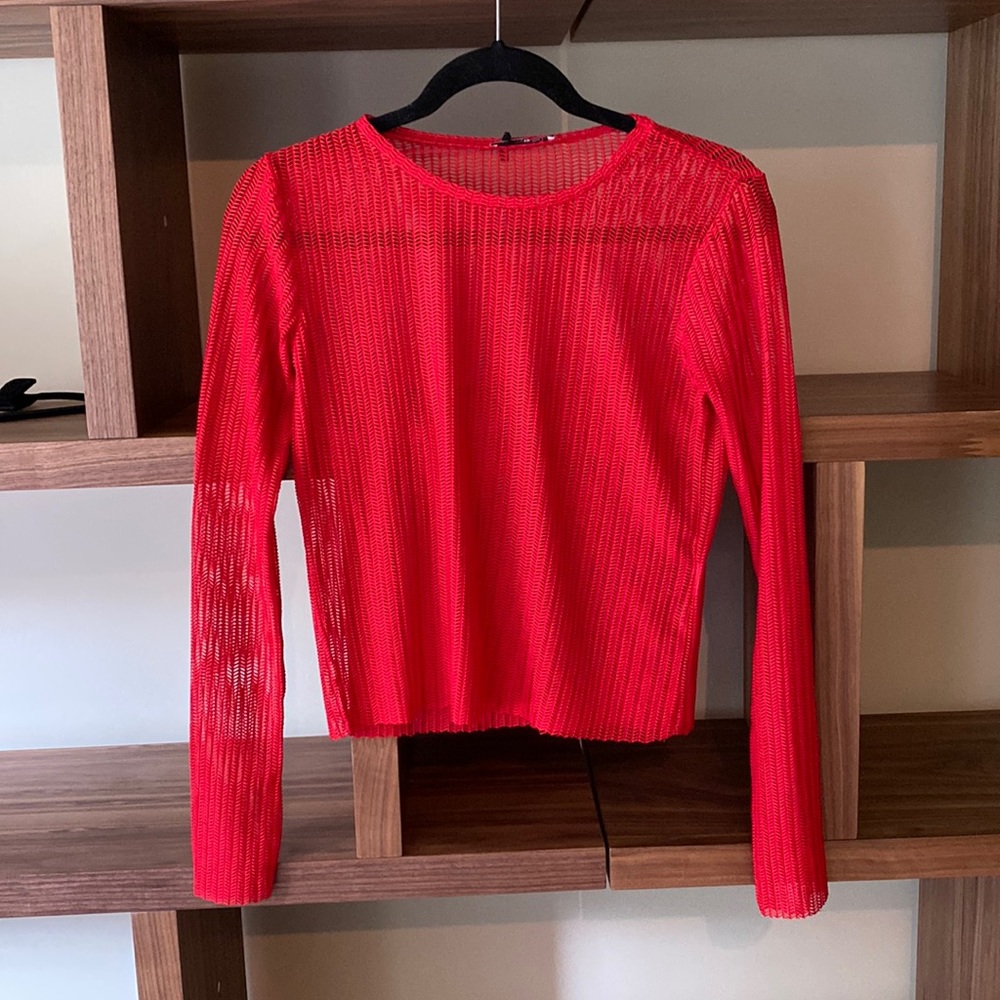 Sheer Red Layering Top